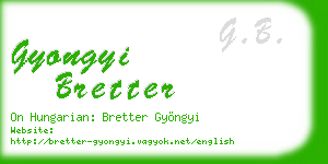 gyongyi bretter business card